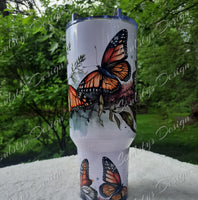 Butterfly Tumbler Pretty Tumbler Watercolor Tumbler 